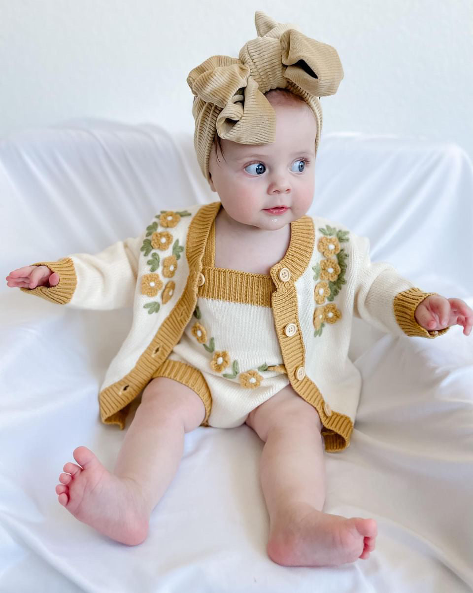 Yellow daisy cardigan