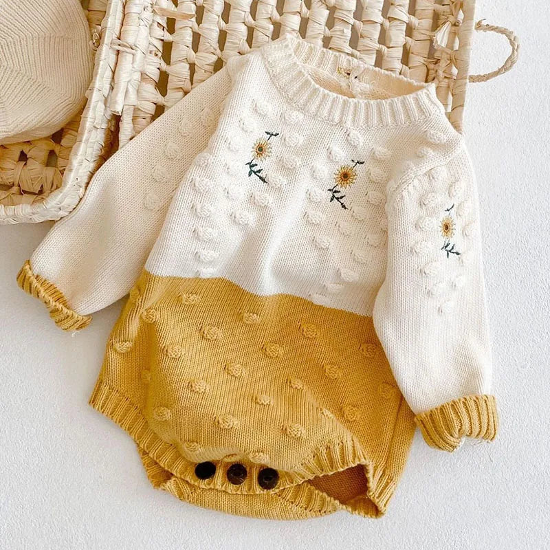 Sunflower Knitted romper