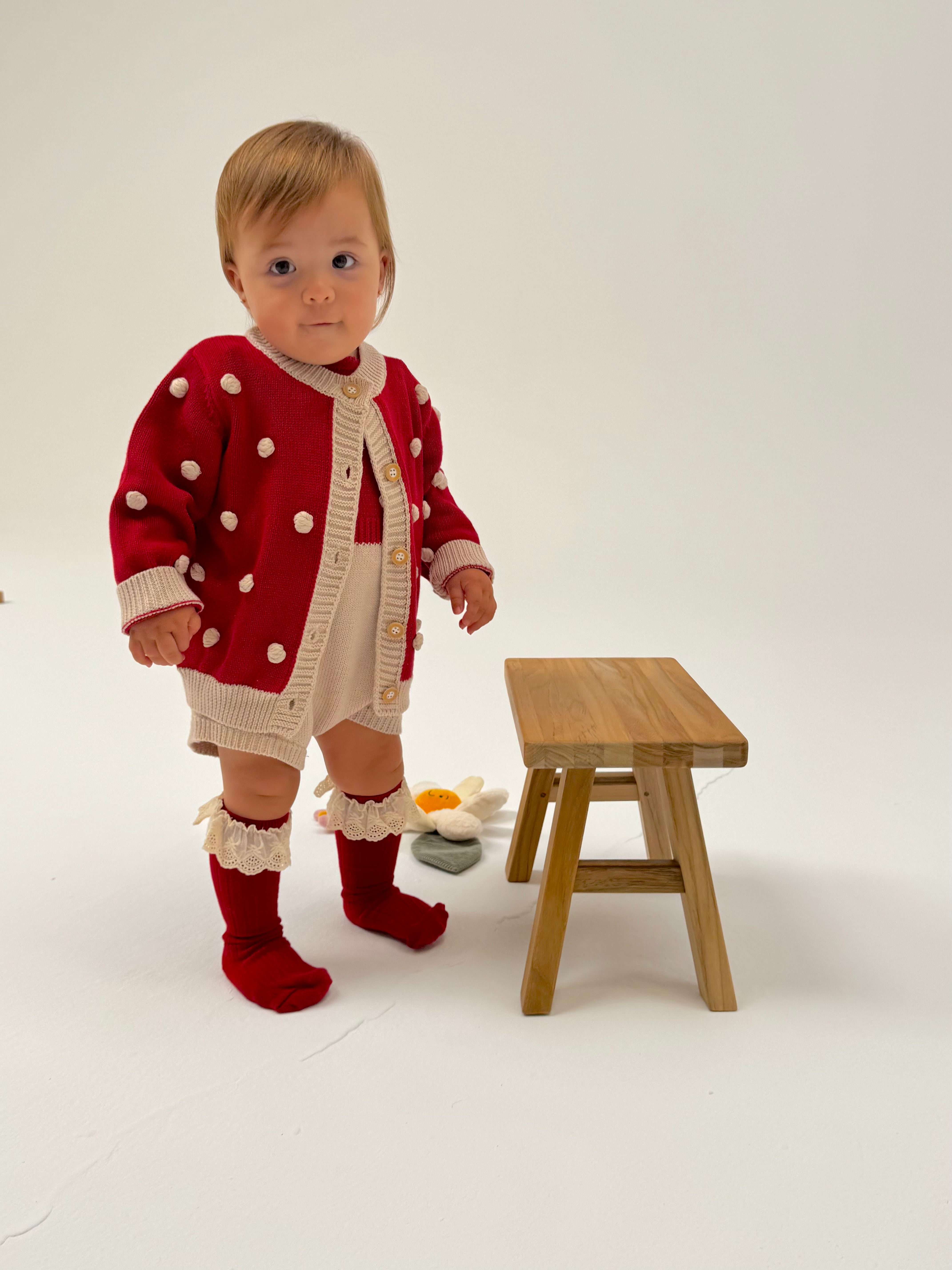 Dotty Romper and Cardigan