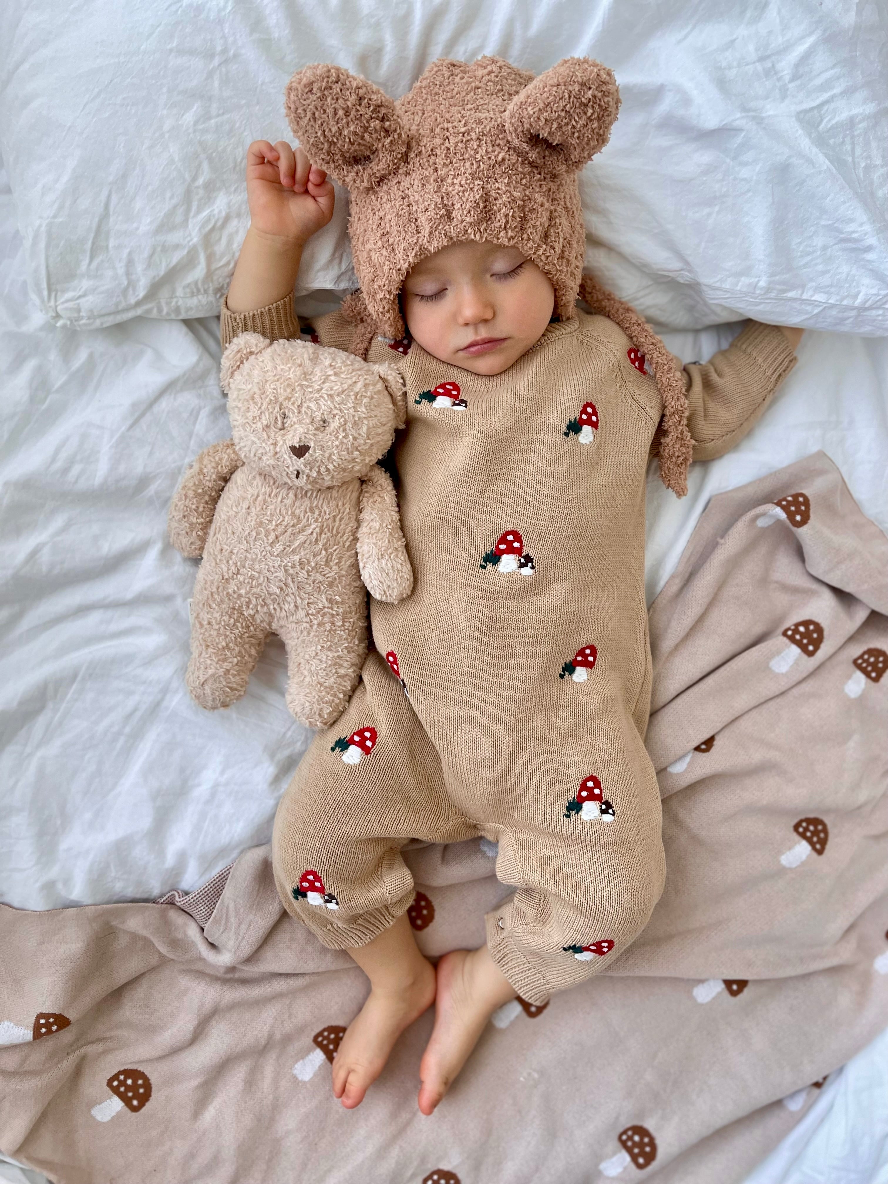 The mushroom romper Camel – MINIMONO