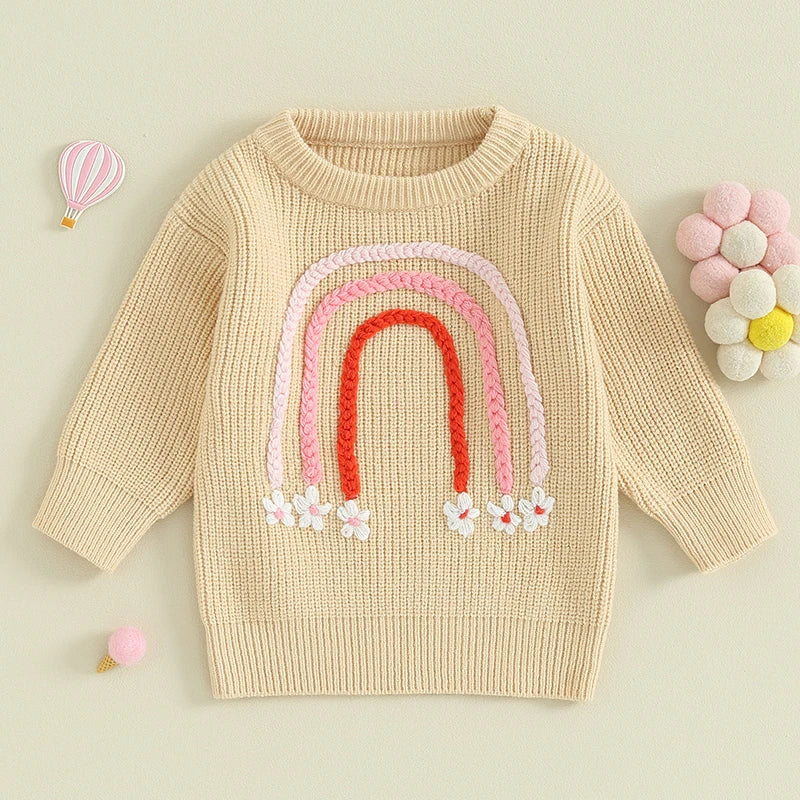 Floral Rainbow Sweater Yellow