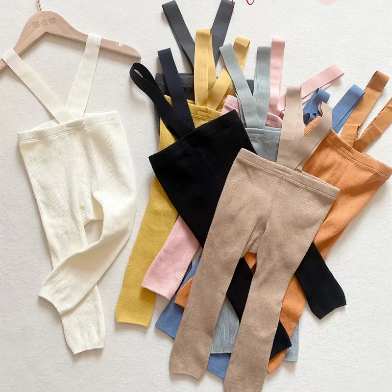 Baby Knit Suspender Leggings