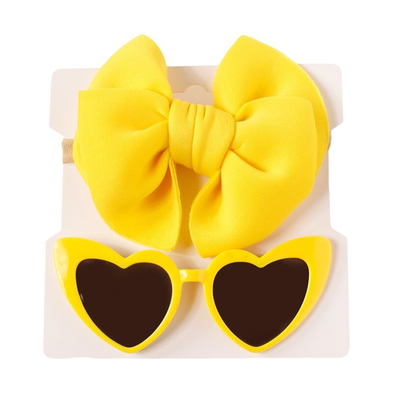 Heart Sunglasses and Bow Set