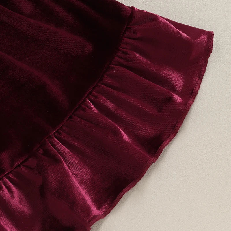 Glowy velvetin Dress Wine