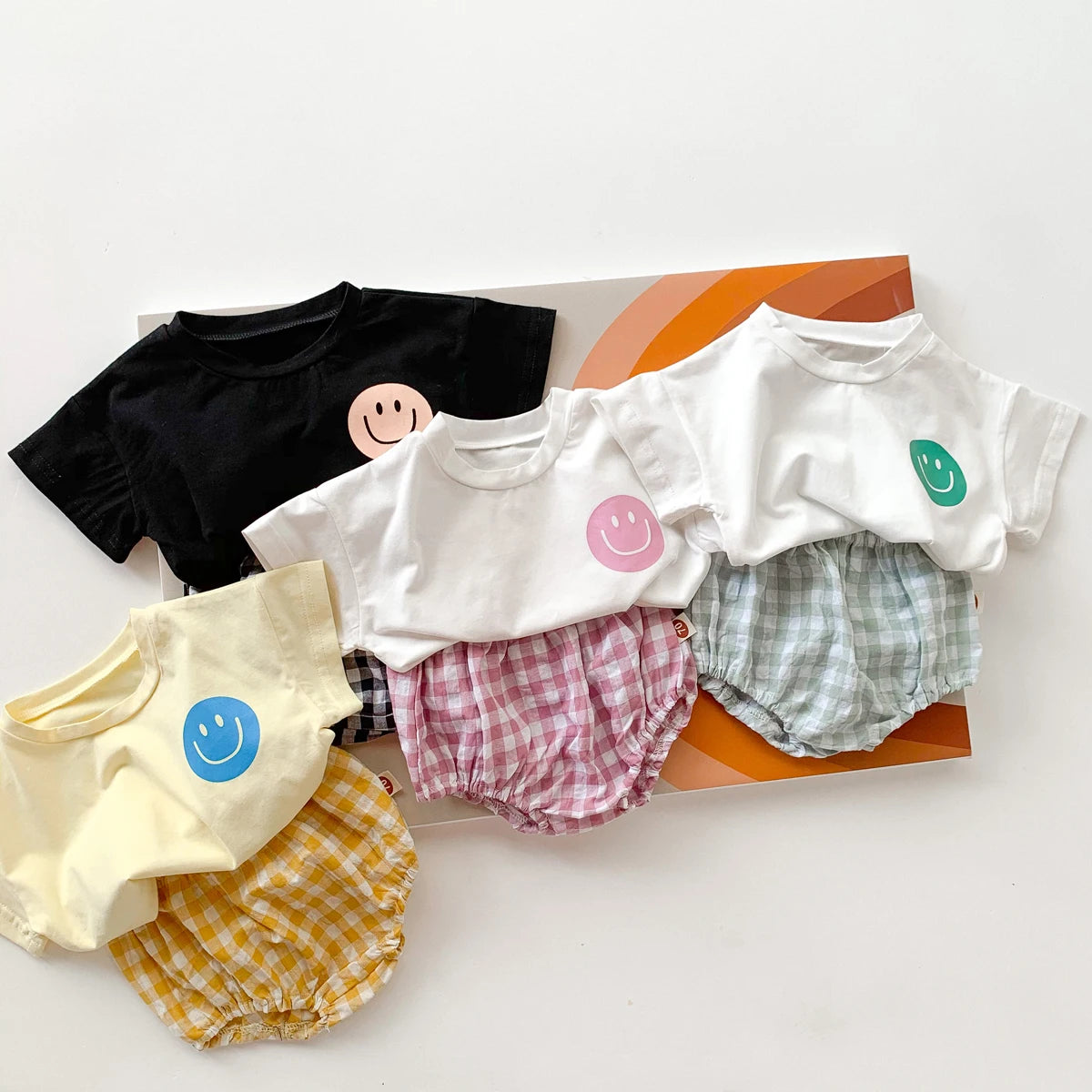 Smiley Plaid Set  Black