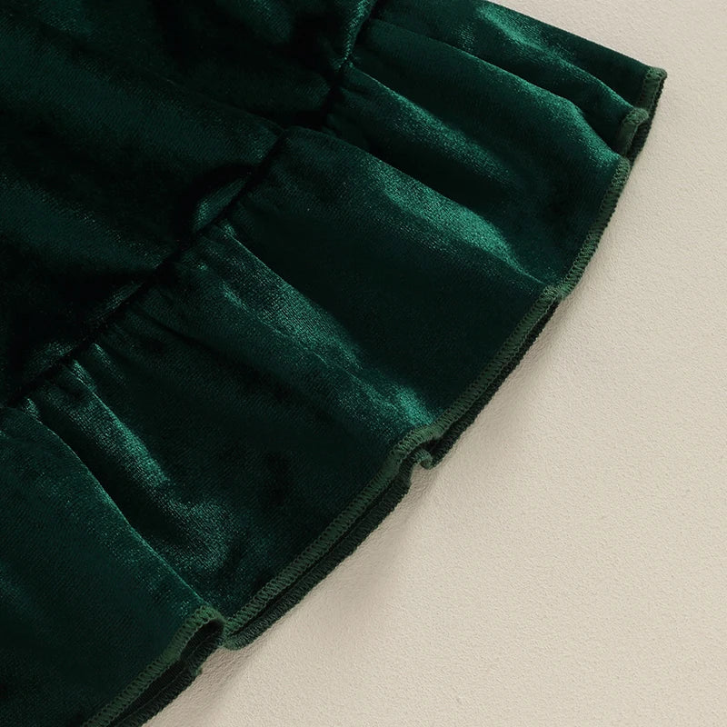 Glowy velvetin Dress Green