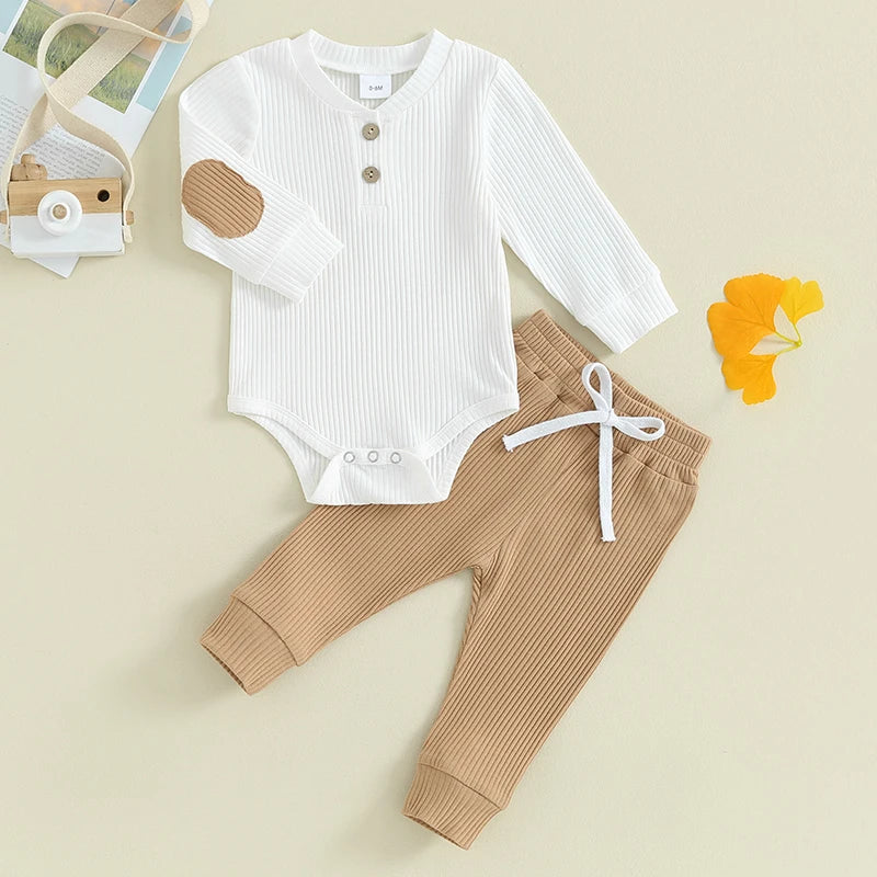 Enzo Ribbed Set Brown