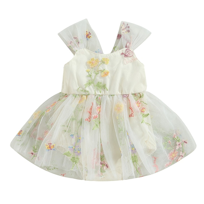 Primavera Tulle Romper White