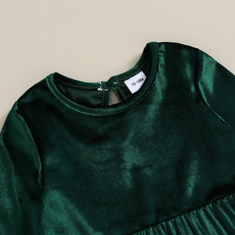 Glowy velvetin Dress Green