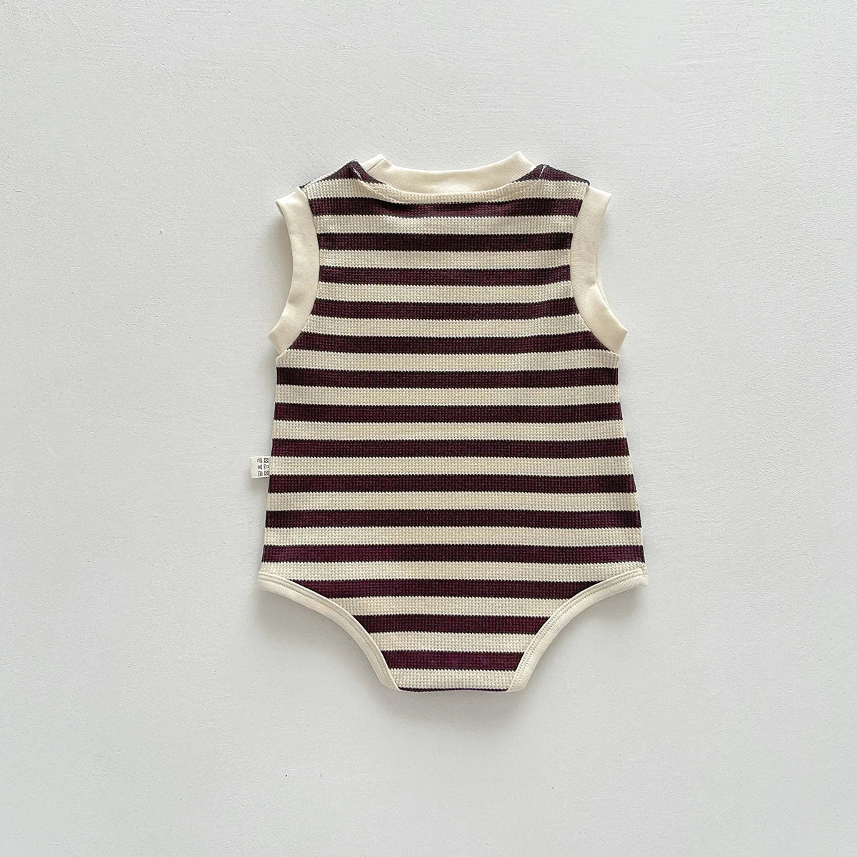 Bear Striped Romper dark brown