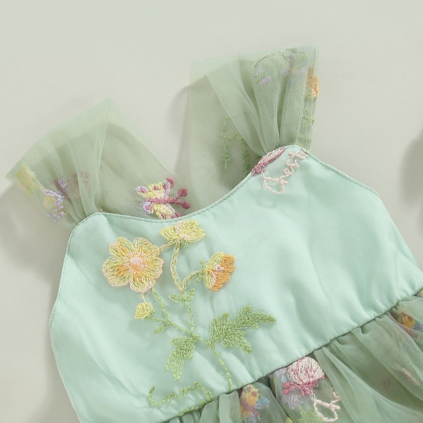 Primavera Tulle Romper Green
