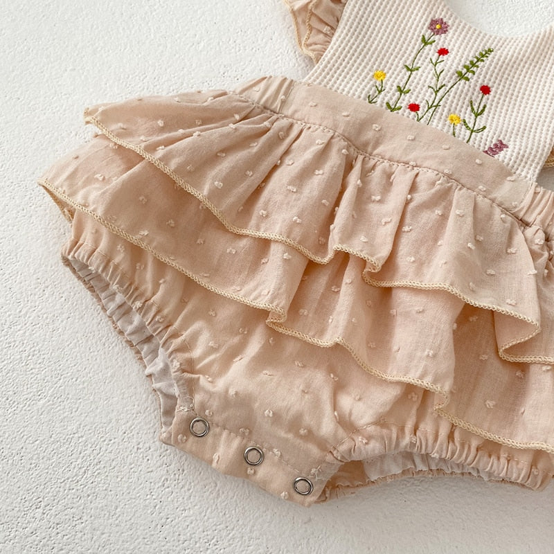 Sophie Flower Romper Pink