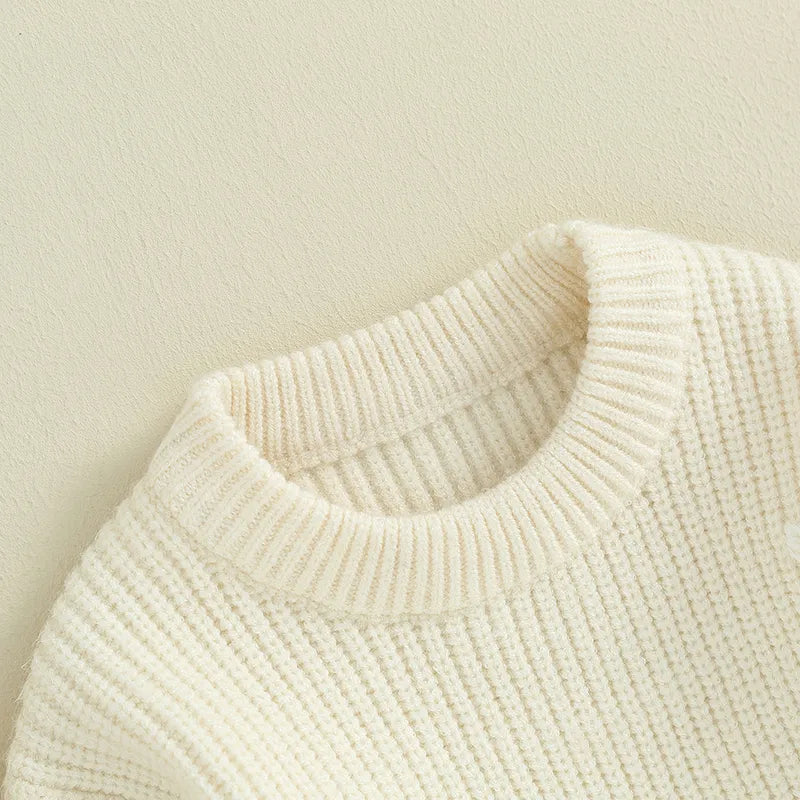 White flowers sweater Off white