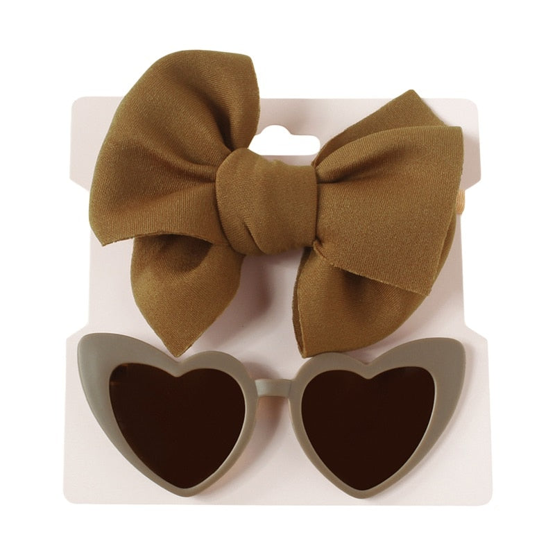 Heart Sunglasses and Bow Set