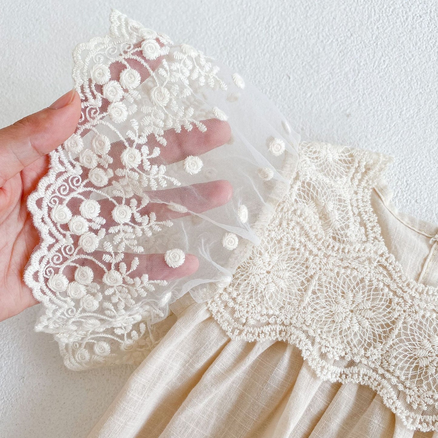 Lia Lace Romper Cream