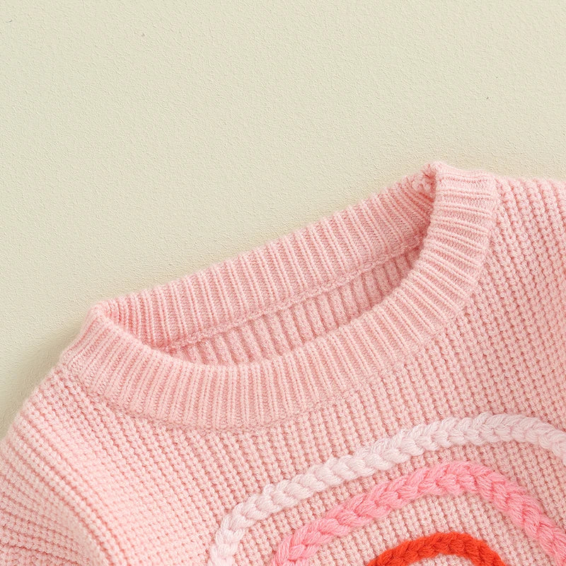 Floral Rainbow Sweater Pink