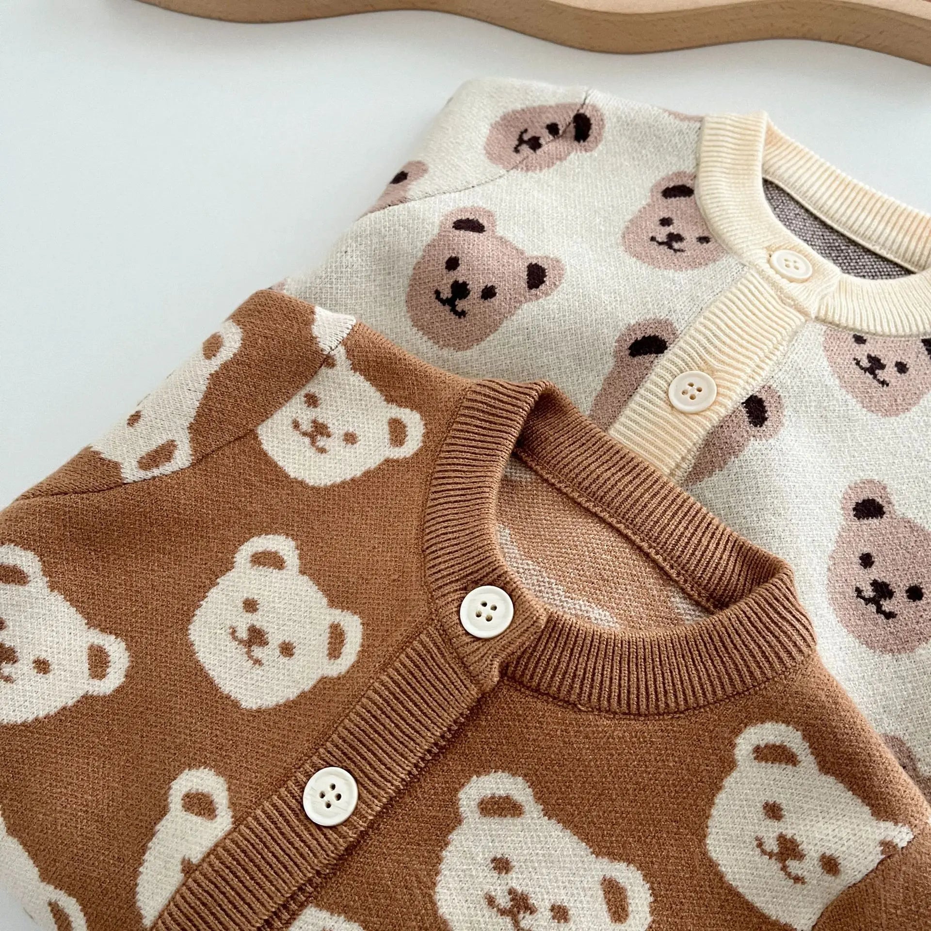 Beary cute cardigan Coffee