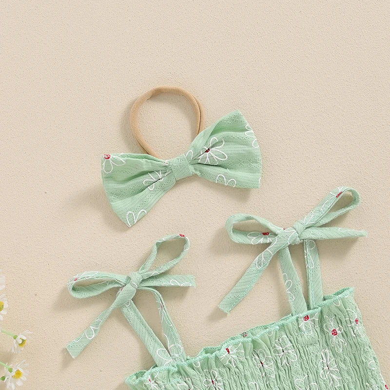 Tiny floral tutu romper Green