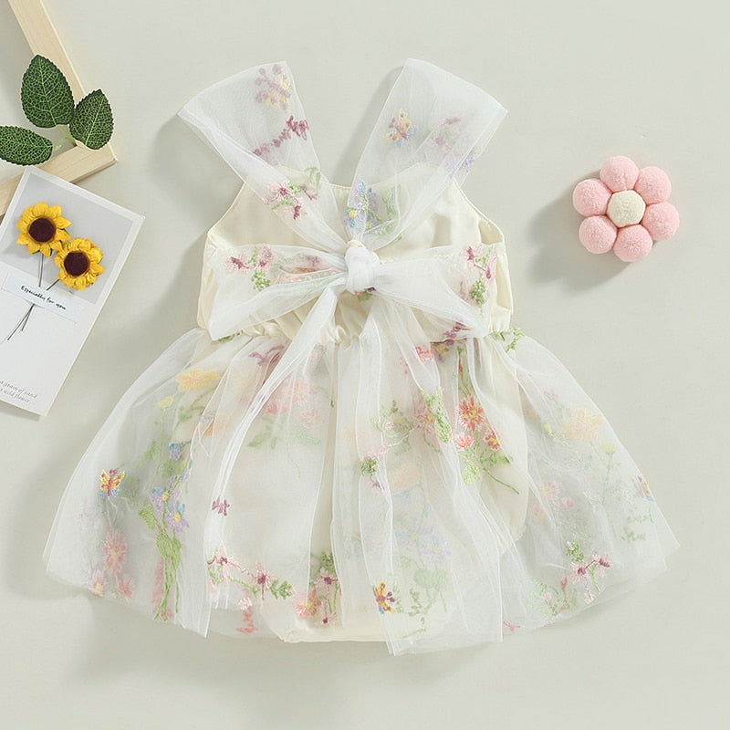Primavera Tulle Romper White