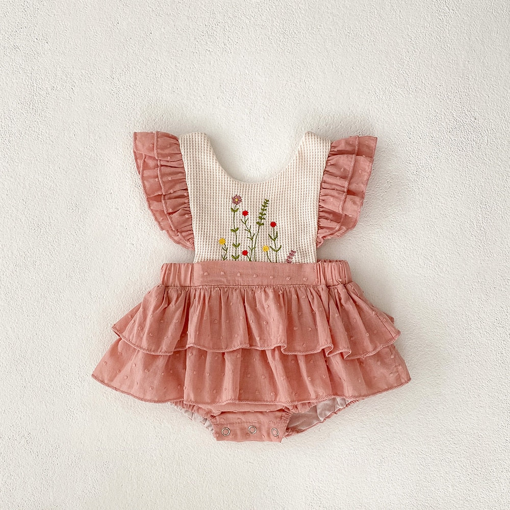 Sophie Flower Romper Pink
