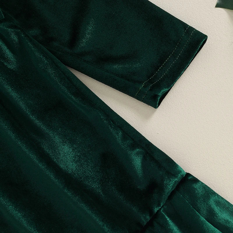 Glowy velvetin Dress Green