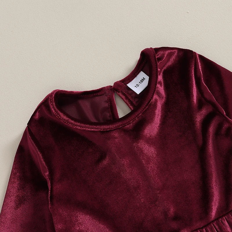 Glowy velvetin Dress Wine