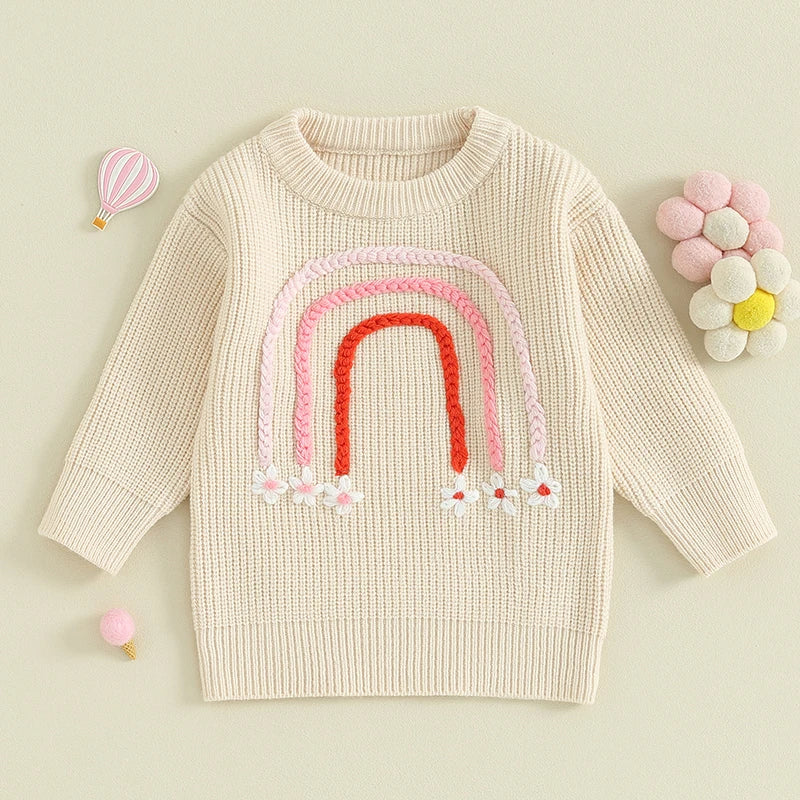 Floral Rainbow Sweater Cream