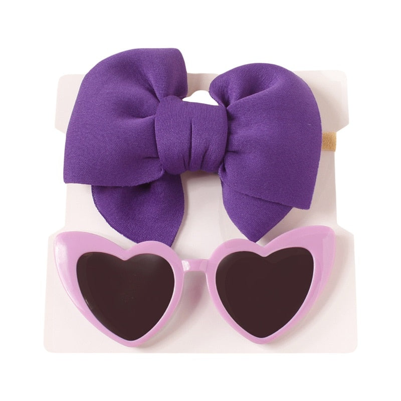 Heart Sunglasses and Bow Set