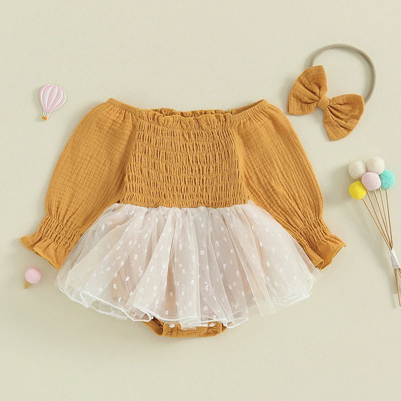 Heidi tulle Romper Yellow