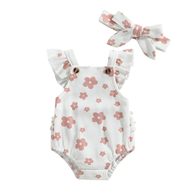 Grace Floral Romper White
