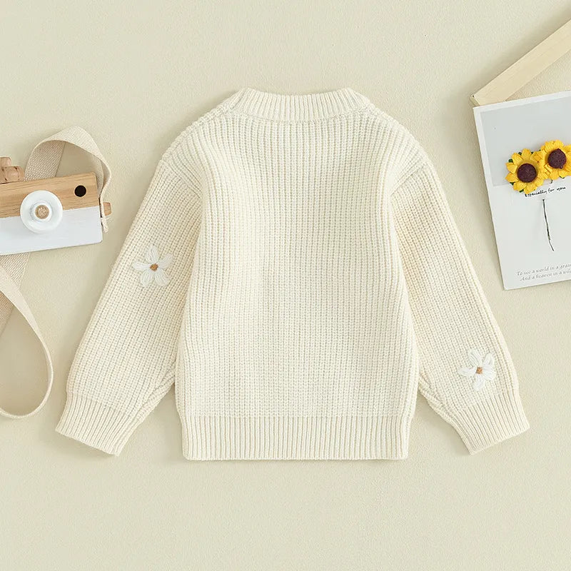 White flowers sweater Off white