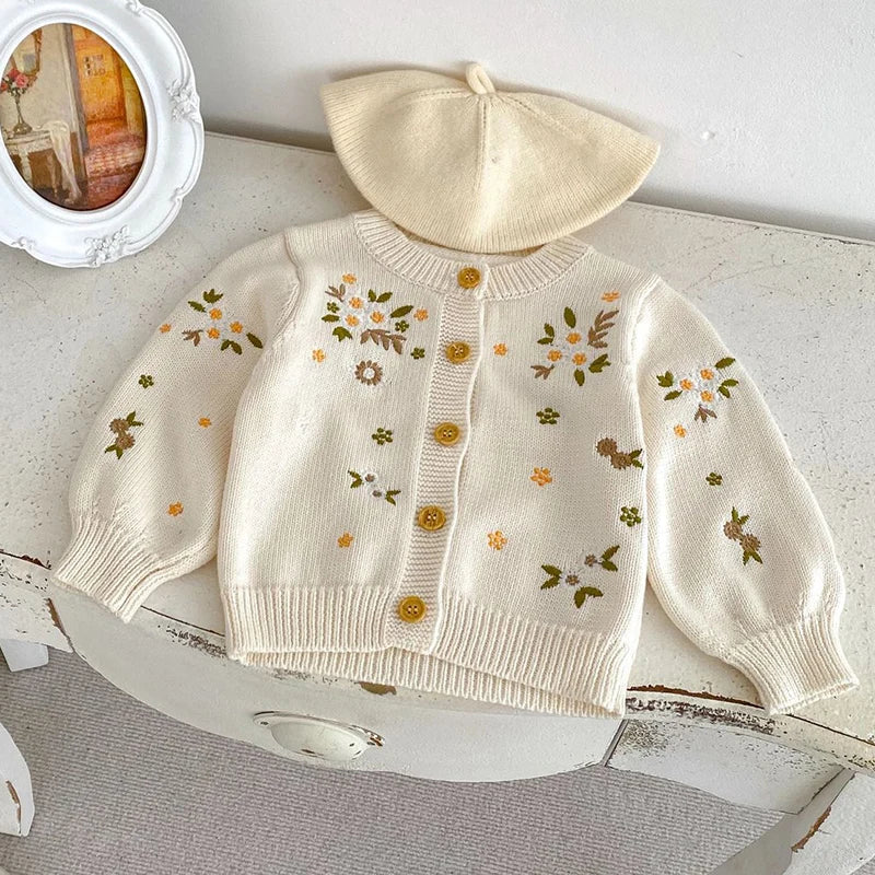 Little daisies embroidered cardi