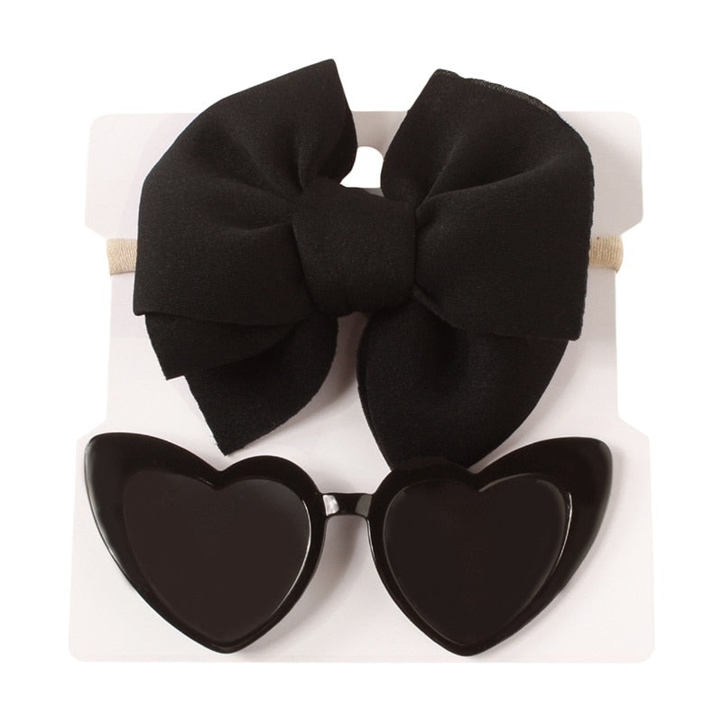 Heart Sunglasses and Bow Set