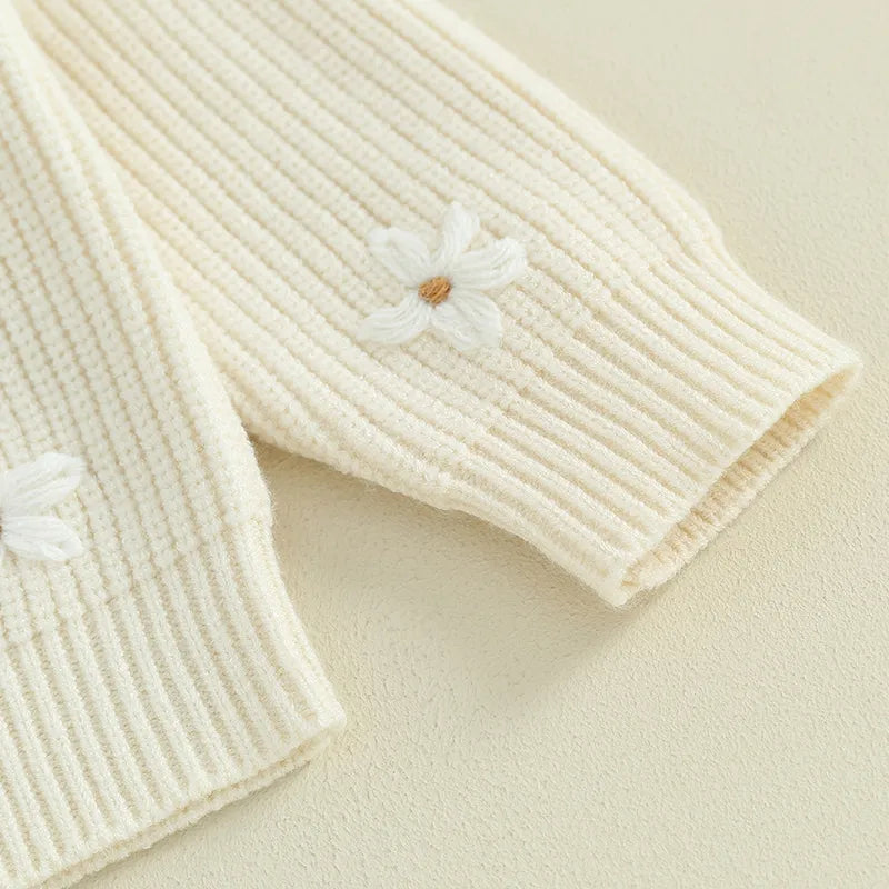 White flowers sweater Off white