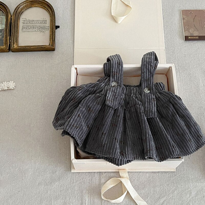 Soft Touch Corduroy Skirt Gray