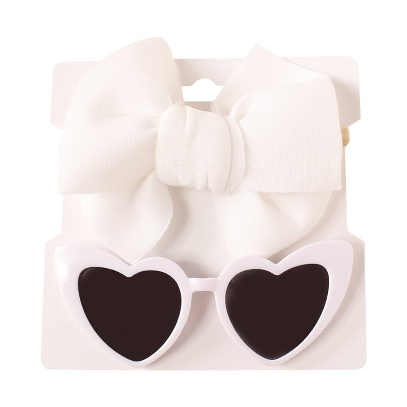 Heart Sunglasses and Bow Set
