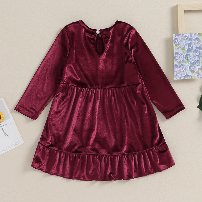 Glowy velvetin Dress Wine
