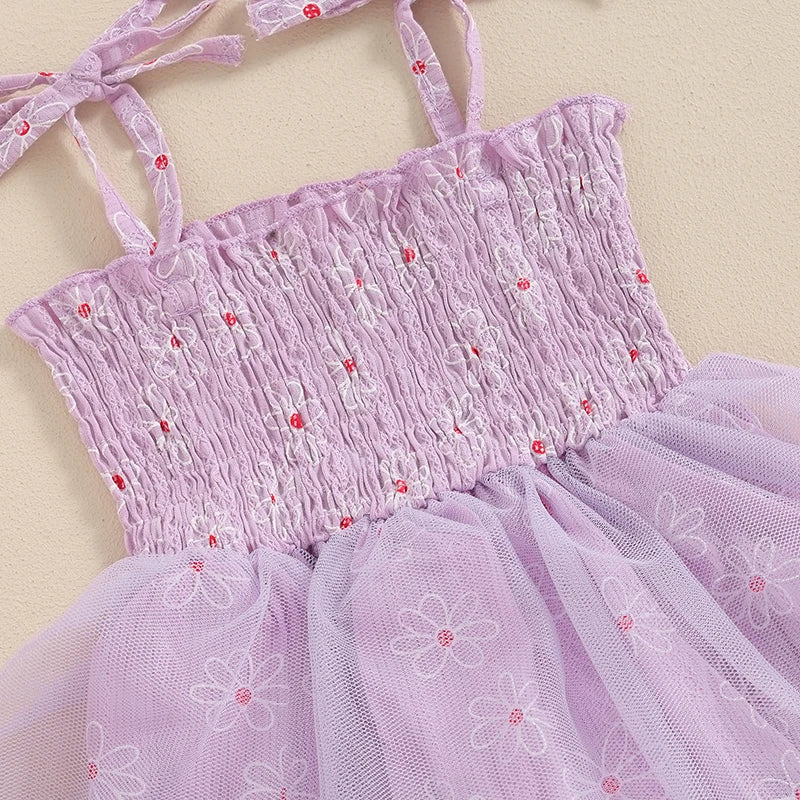 Tiny floral tutu romper Purple