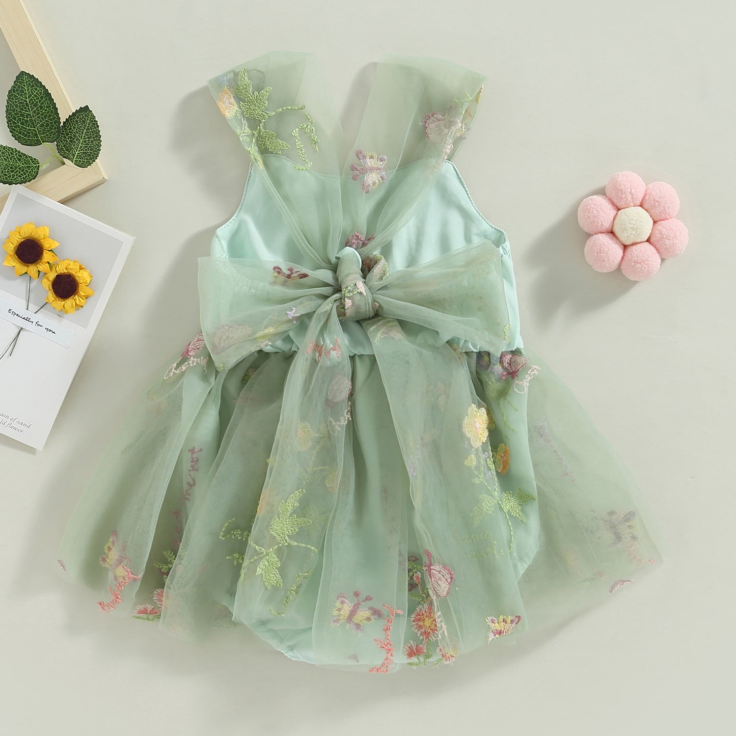 Primavera Tulle Romper Green