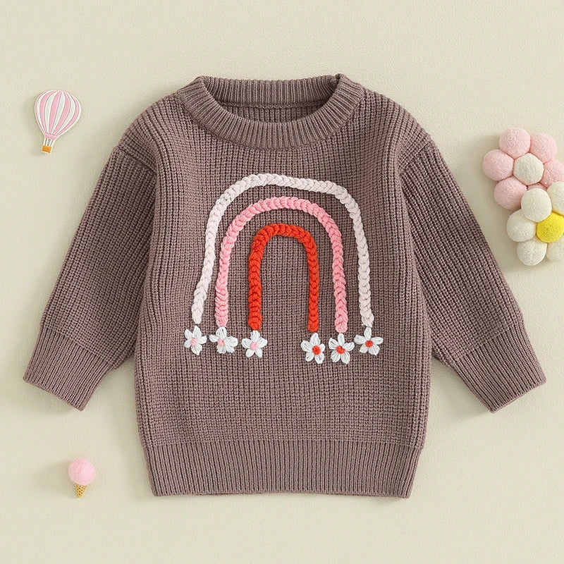 Floral Rainbow Sweater Chocolate
