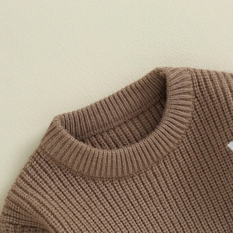 White flowers sweater Chocolate