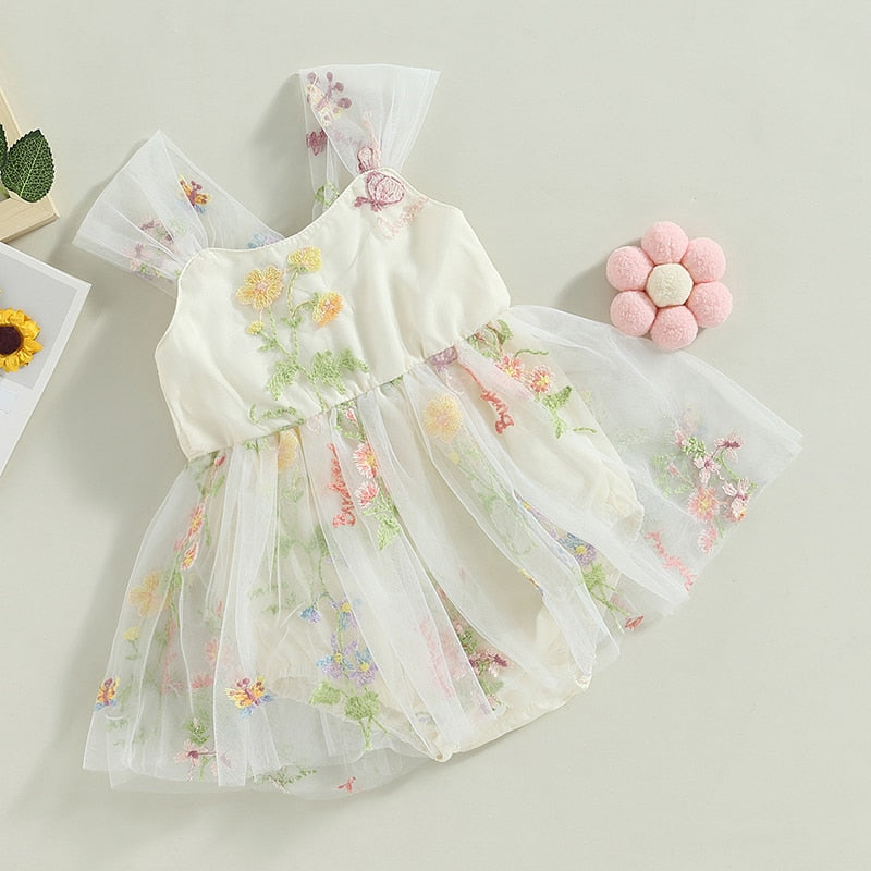 Primavera Tulle Romper White
