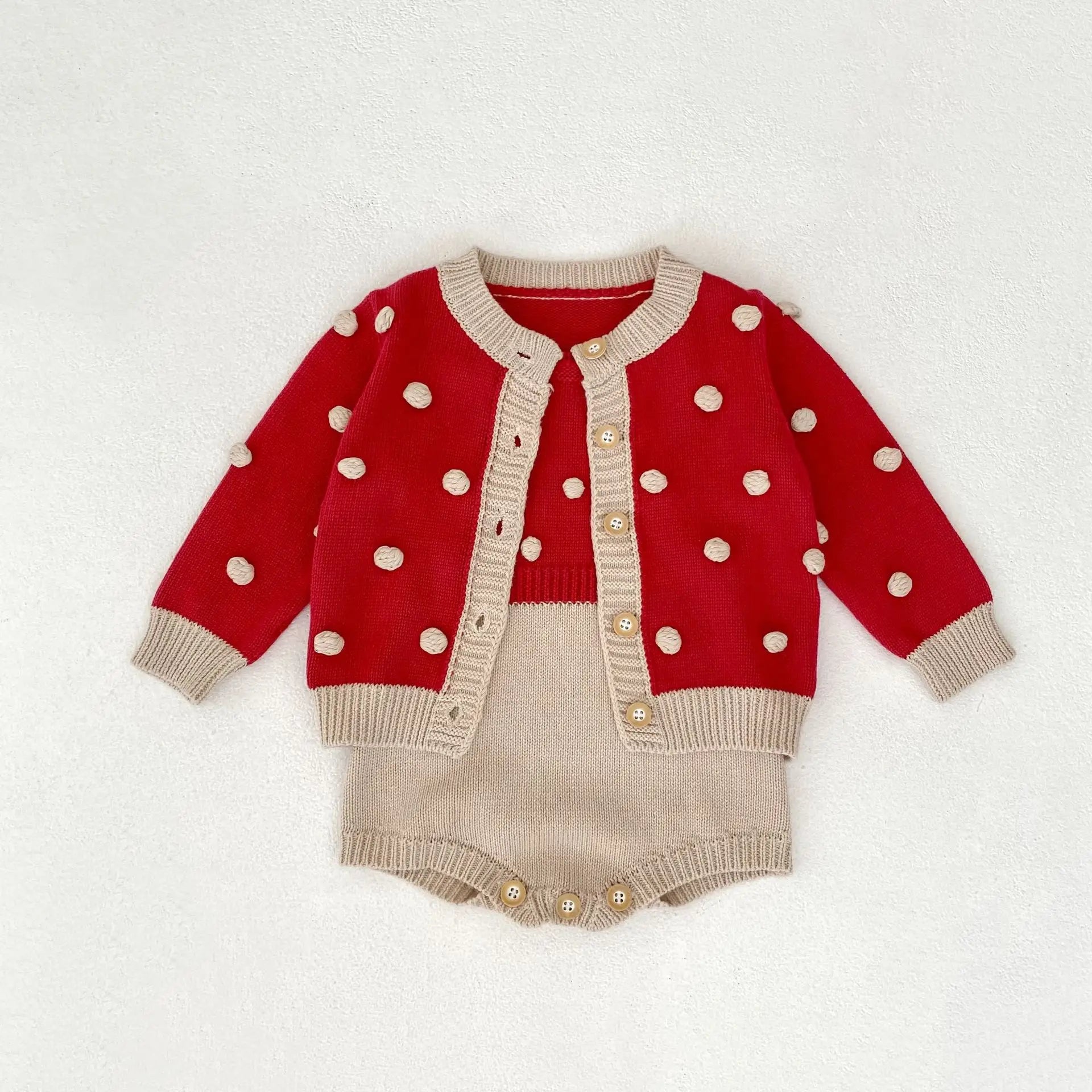 Dotty Romper and Cardigan