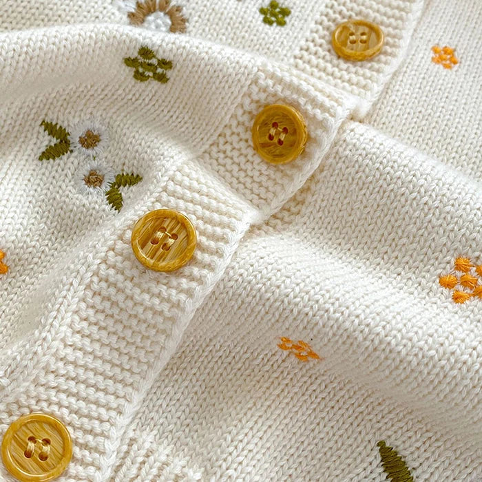 Little daisies embroidered cardi