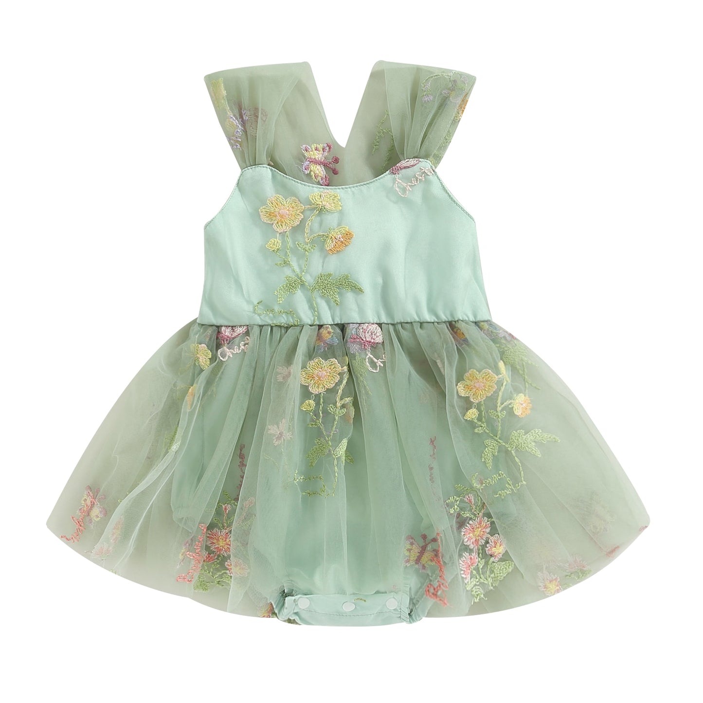 Primavera Tulle Romper Green
