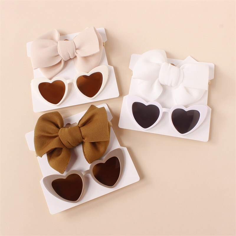Heart Sunglasses and Bow Set