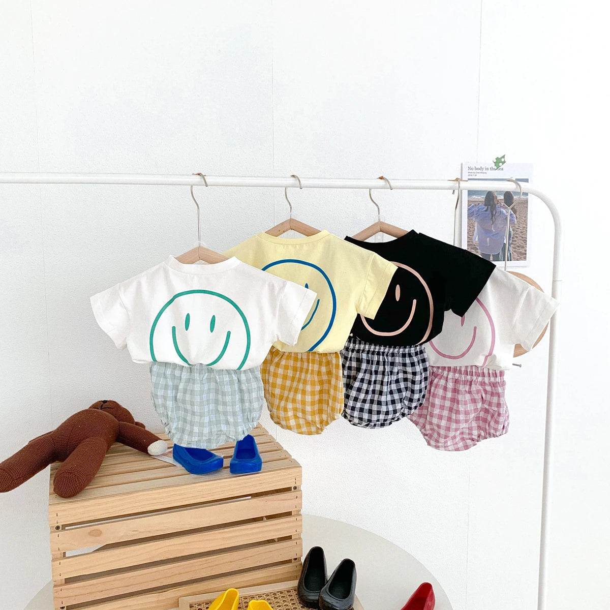 Smiley Plaid Set Green
