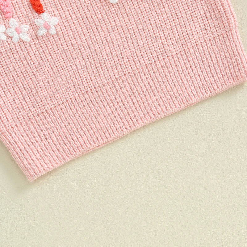Floral Rainbow Sweater Pink