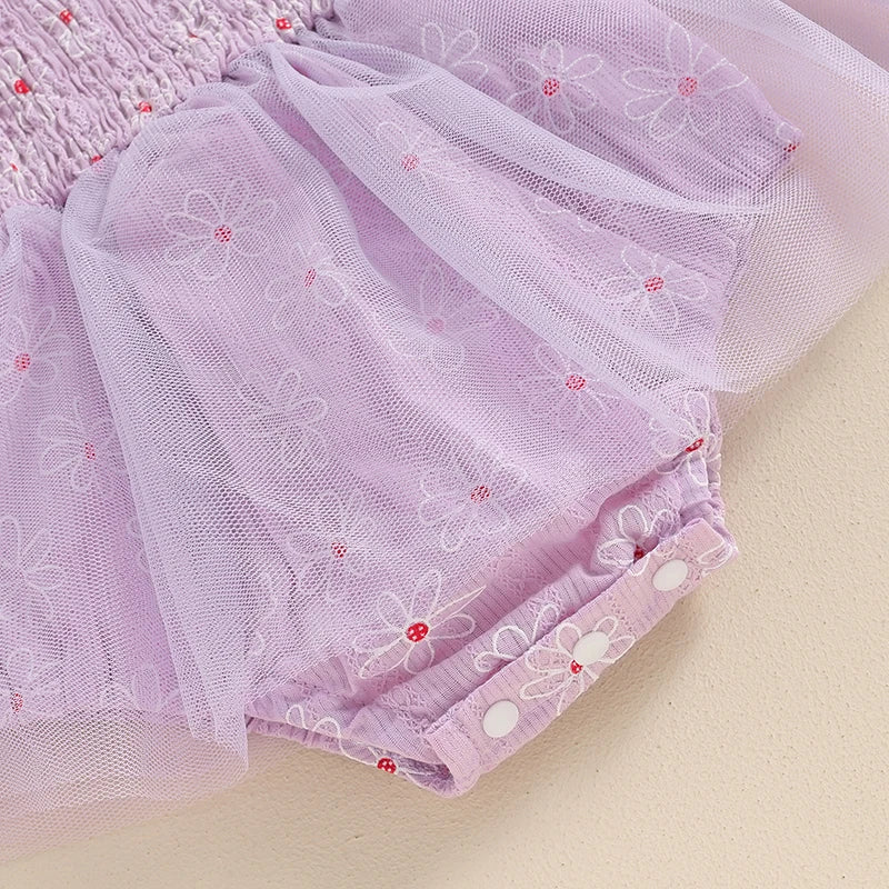Tiny floral tutu romper Purple