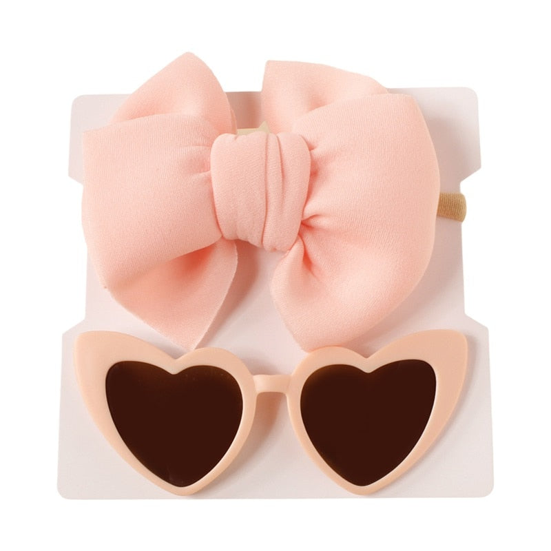 Heart Sunglasses and Bow Set
